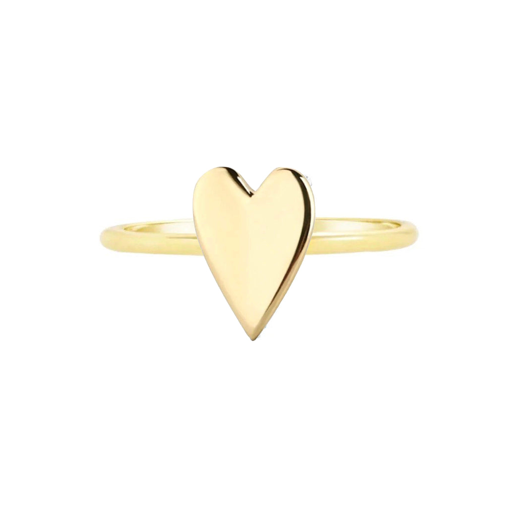 anello cuore allungato oro