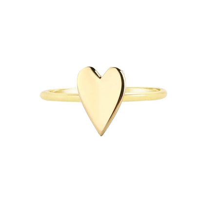 anello cuore allungato oro