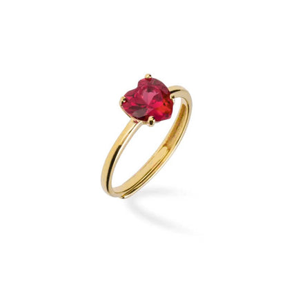 anello con rubino cuore rosso oro 