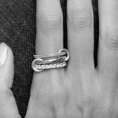 stackable ring silver 925 and zirconia