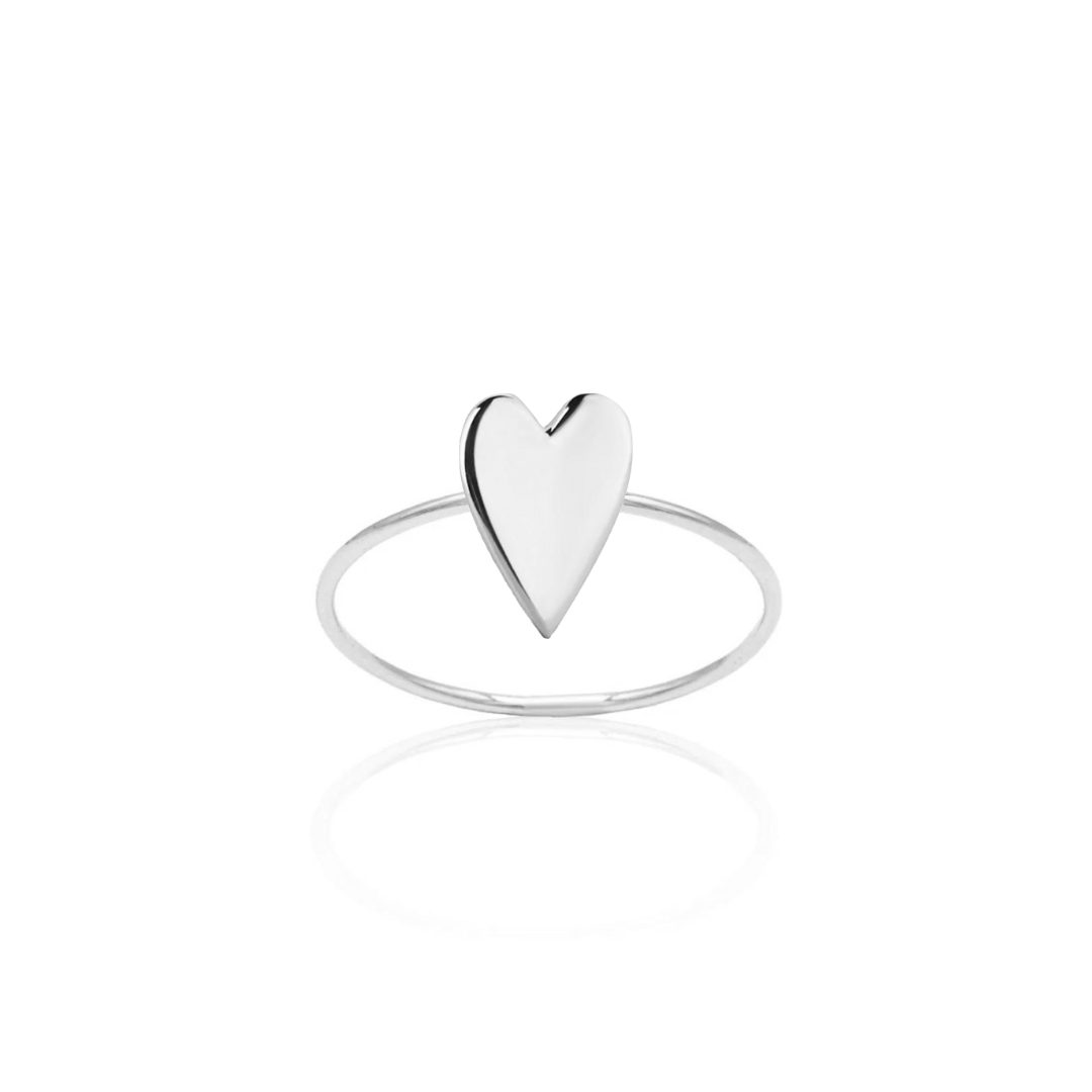anello cuore pieno liscio argento 925