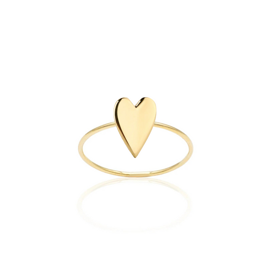 anello cuore pieno oro