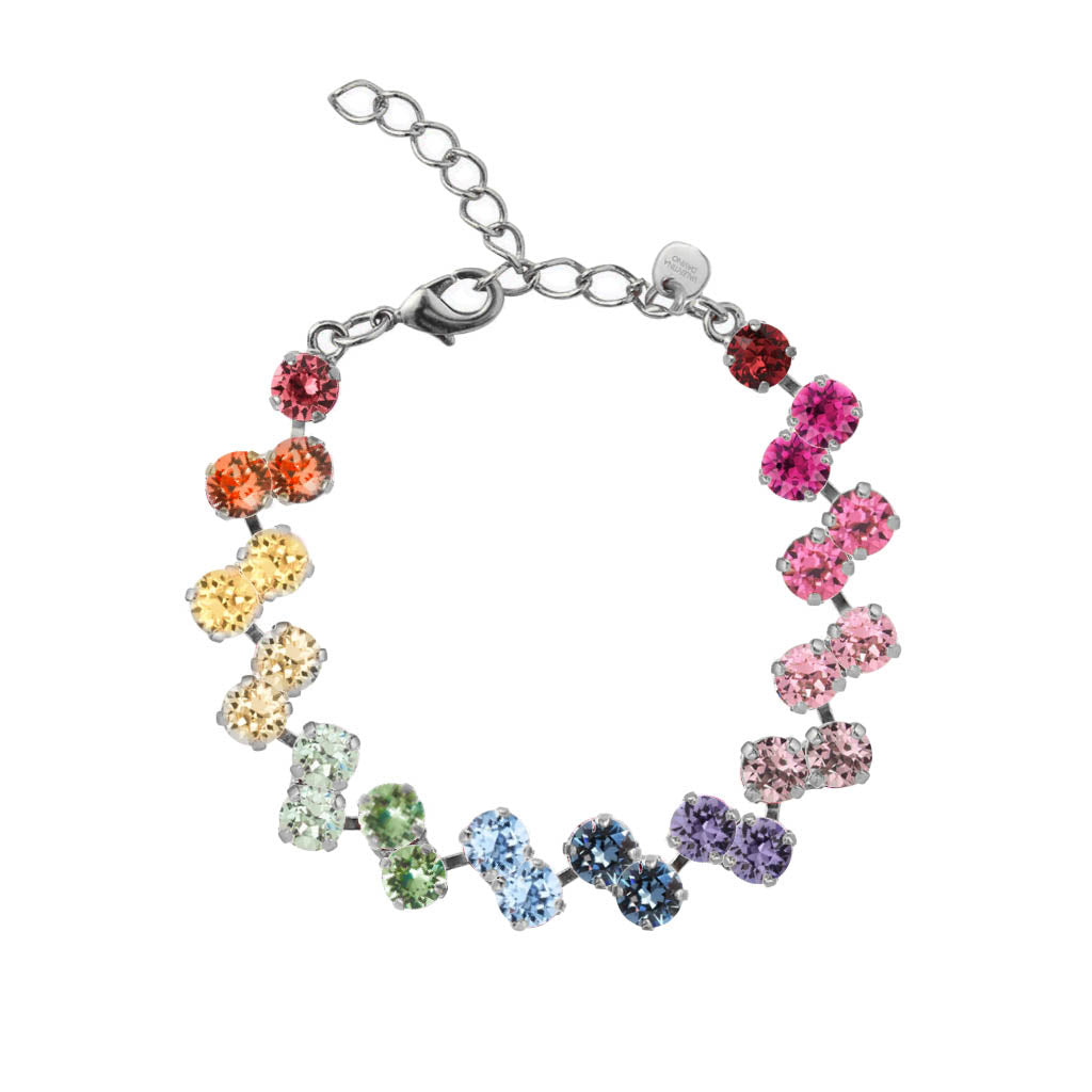 bracciale con swarovski arcobaleno montati su base argento 