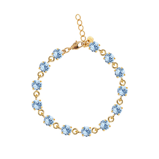bracciale rosario oro con cristalli turchesi sostenibili