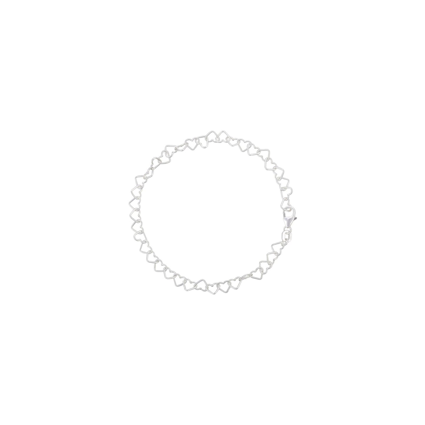 bracciale con catena cuori in argento 925