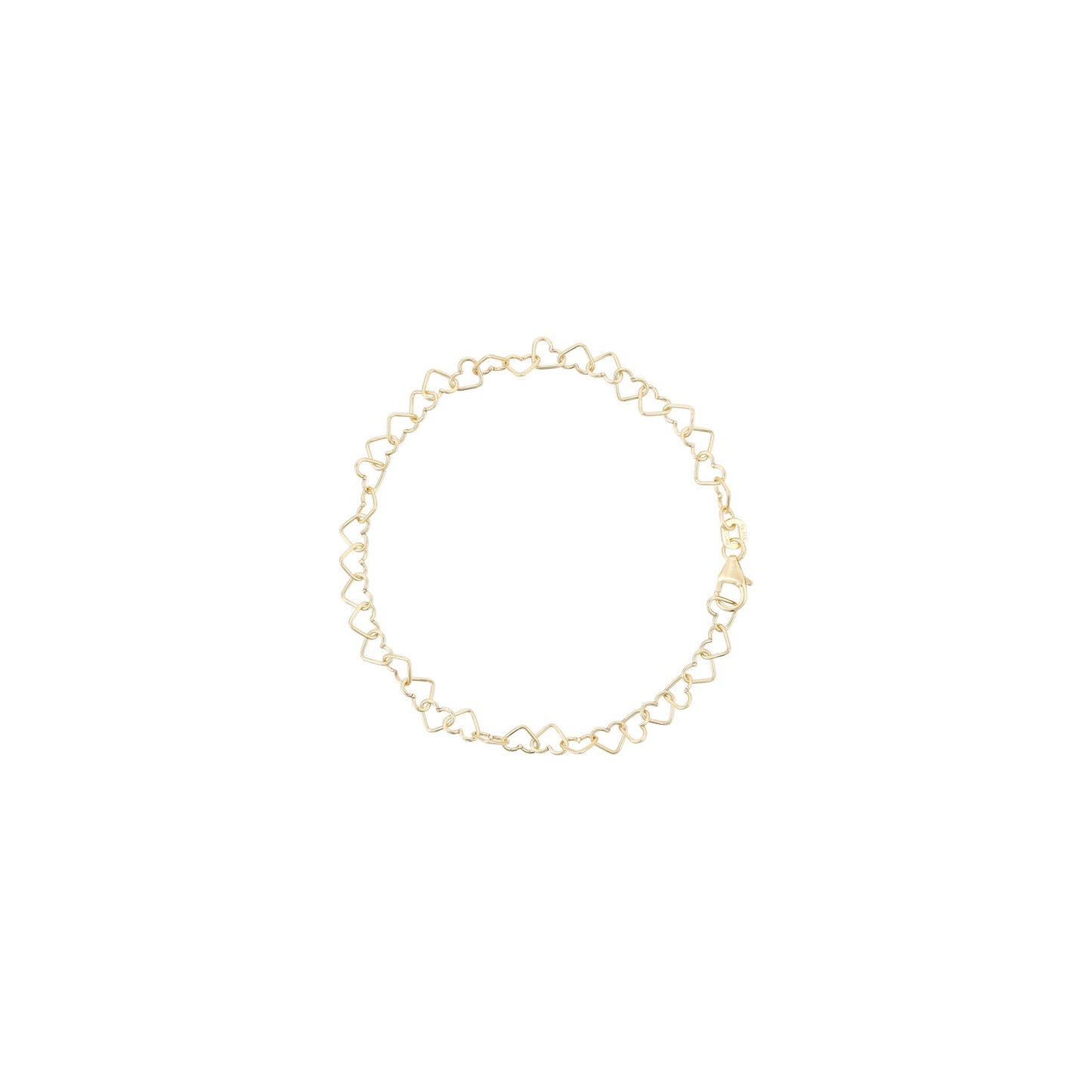 bracciale oro con catena di cuoricini