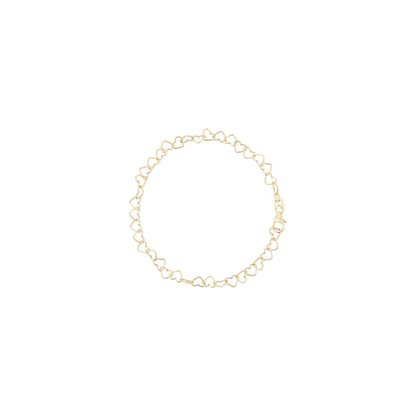 bracciale oro con catena di cuoricini