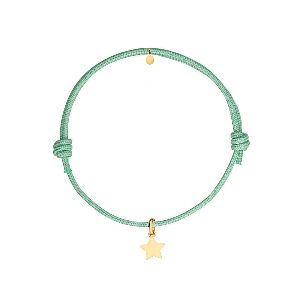 bracciale con cordino turchese e ciondolo stella oro