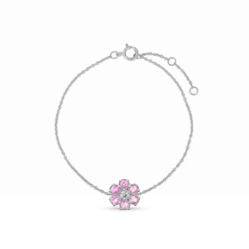 bracciale fiore grande argento 925