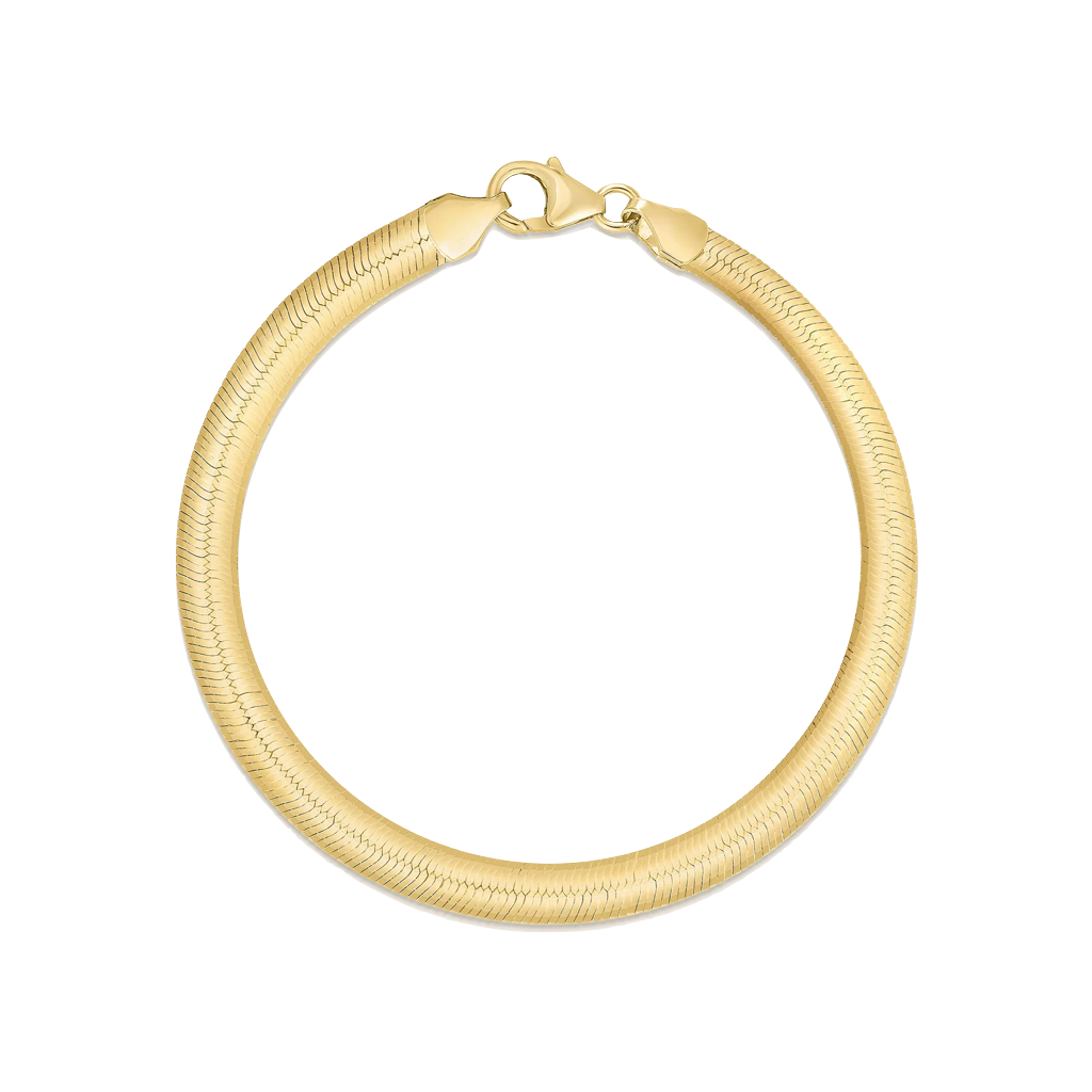 bracciale maglia piatta oro in argento 925