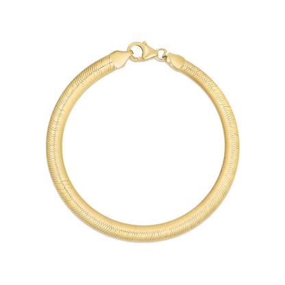 bracciale maglia piatta oro in argento 925