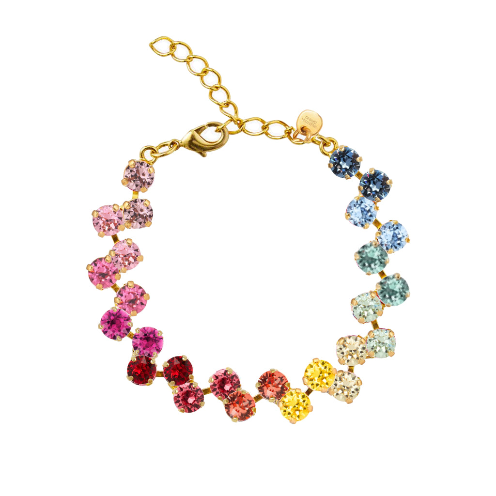 bracciale con swarovski sfumature arcobaleno dorato