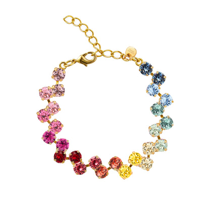 bracciale con swarovski sfumature arcobaleno dorato