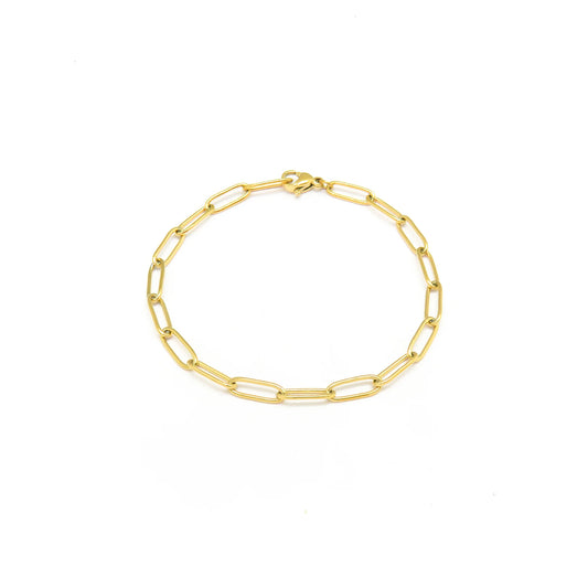 bracciale dorato paperclip in argento 925