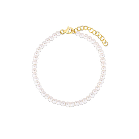 bracciale con perle regolabile finitura dorata in argento 925