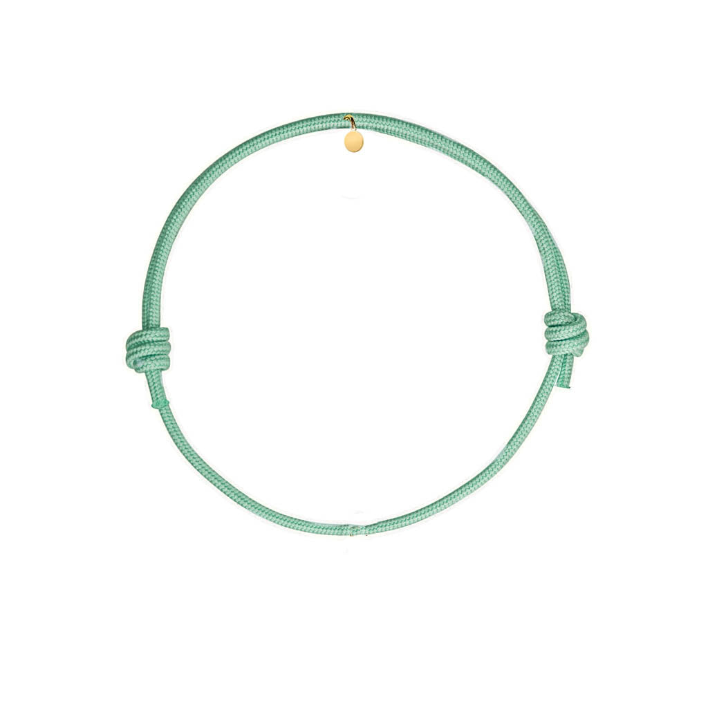 bracciale con cordino personalizzabile color verde salvia