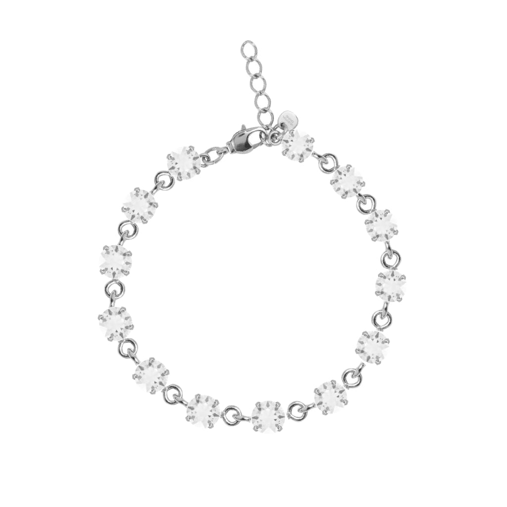 bracciale rosario morbido con swarovski trasparenti argento