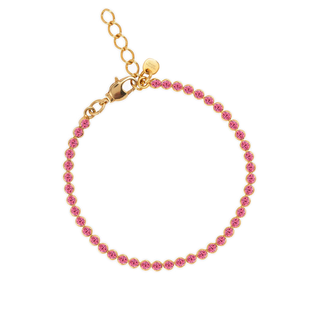 bracciale sottile con swarovski fucsia