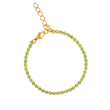 bracciale tennis sottile con swarovski verde chiaro