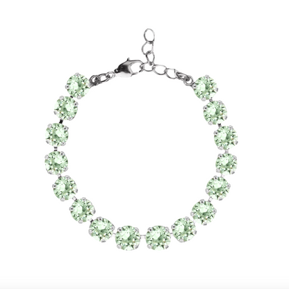 bracciale tennis con swarovski verde chiaro chrysolite