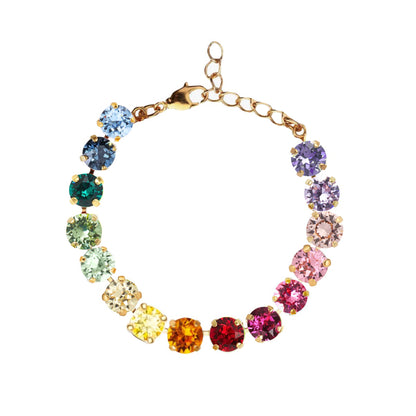 Bracciale tennis arcobaleno regolabile