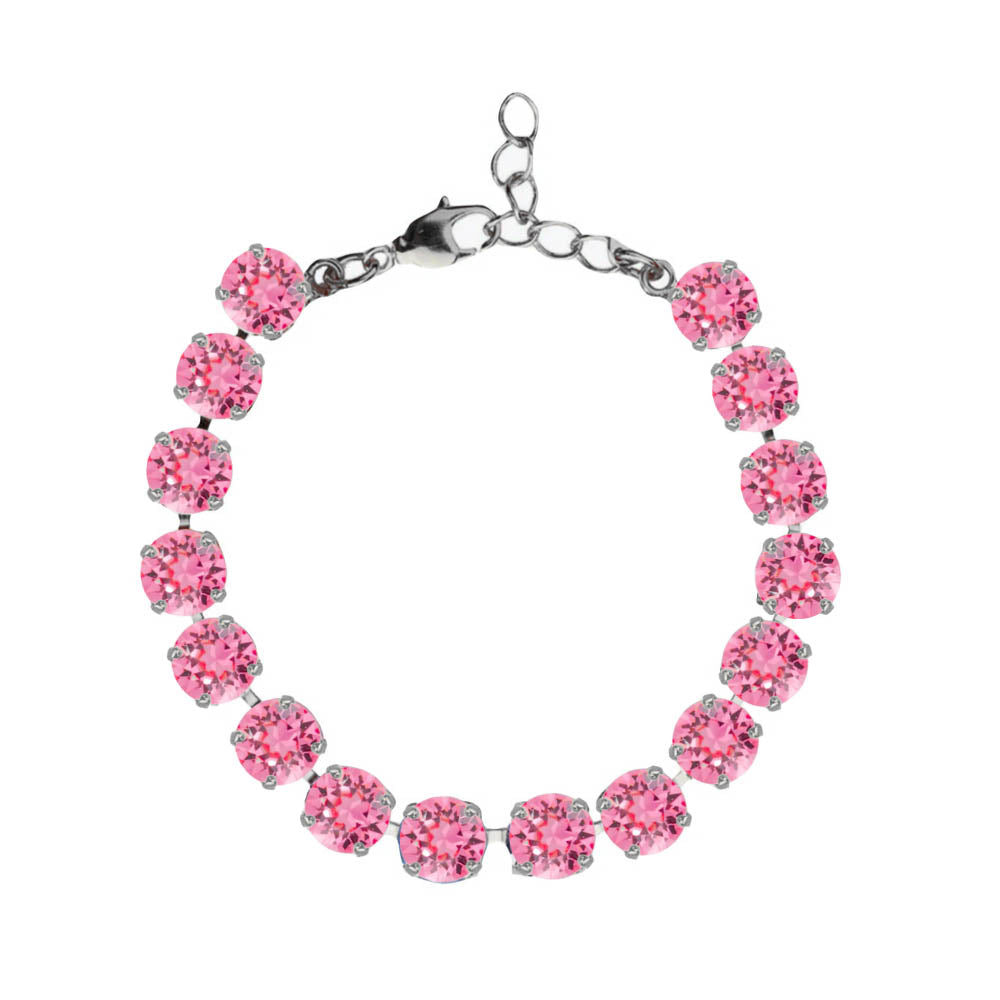 bracciale con swarovski rosa finituea argento ispirato a barbie