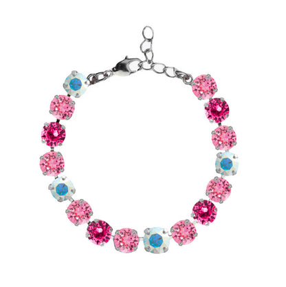 bracciale tennis con swarovski sfumati rosa ispirato a barbie