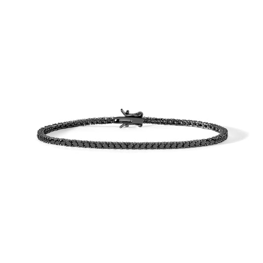 bracciale tennis total black da uomo rutenio in argento 925 con zirconi neri