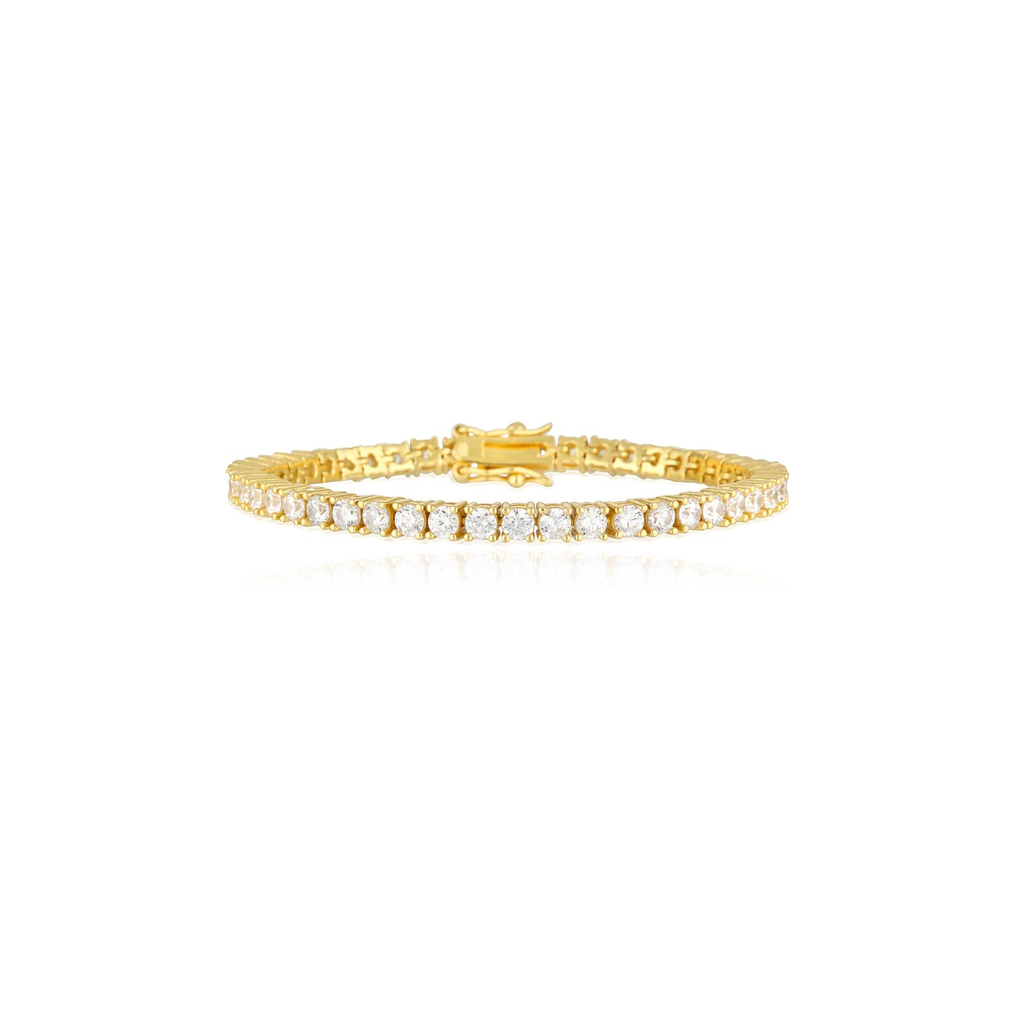 bracciale tennis dorato in argento 925 e zirconi con plating oro 18k