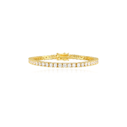 bracciale tennis dorato in argento 925 e zirconi con plating oro 18k