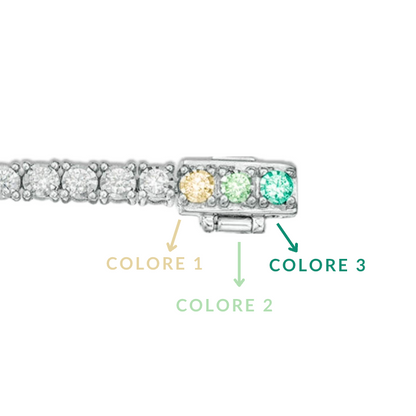 bracciale tennis con chiusura personalizzabile in argento 925 e zirconi colori a tua scelta