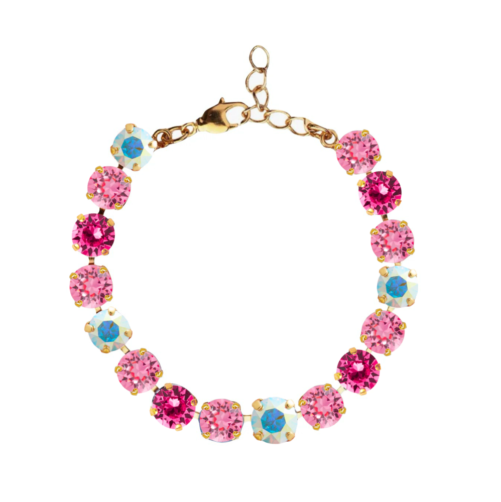 bracciale tennis con sfumature di rosa swarovski ispirato a barbie