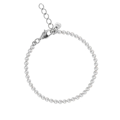 bracciale sottile argento tennis con swarovski trasparenti regolabile