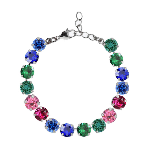 bright winter color analysis palette tennis bracelet with swarovski crystal