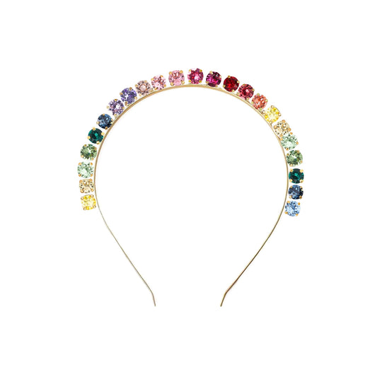 Cerchietto per capelli con swarovski arcobaleno perfetto per gay pride