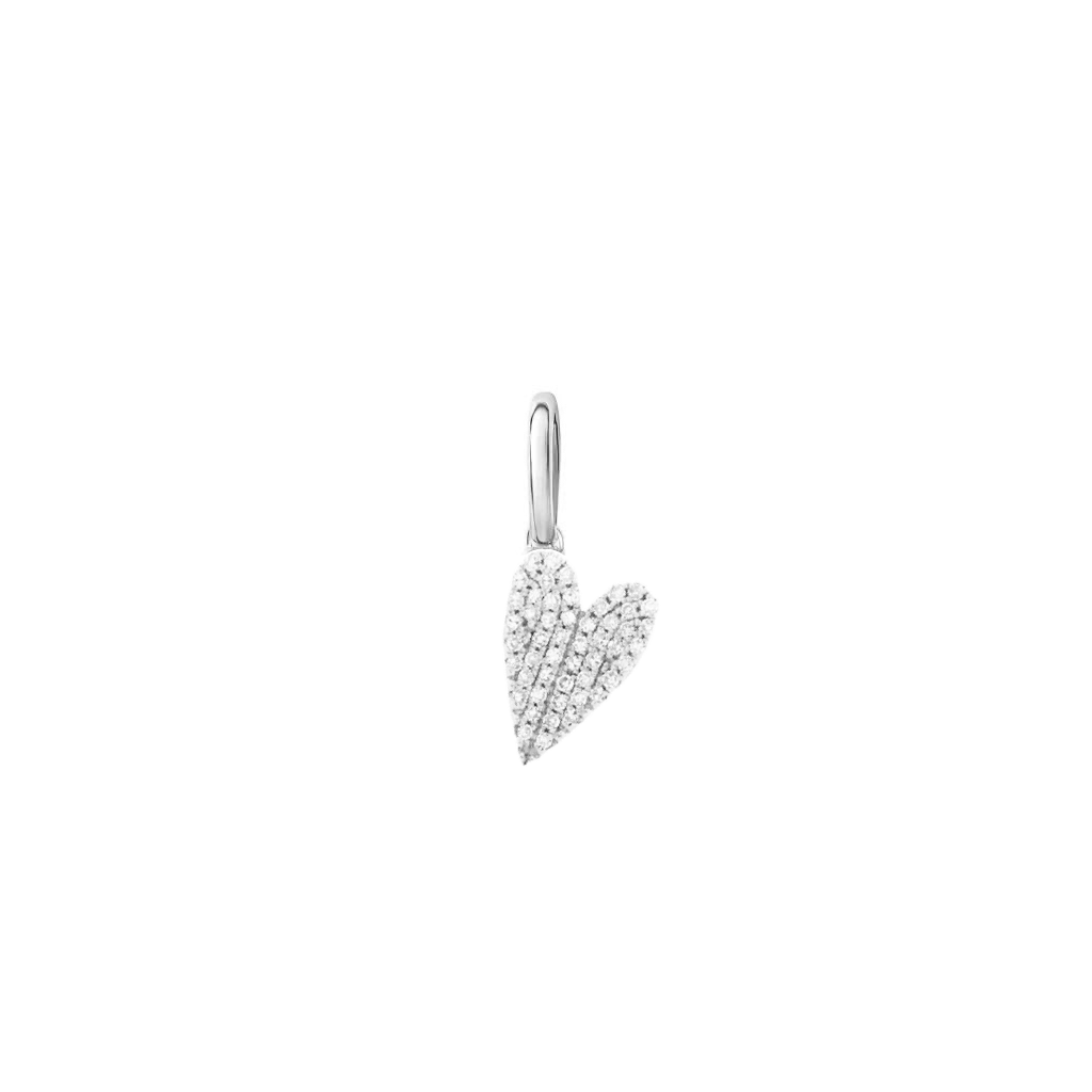 charm cuore con pavé di zirconi argento 925