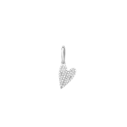 charm cuore con pavé di zirconi argento 925