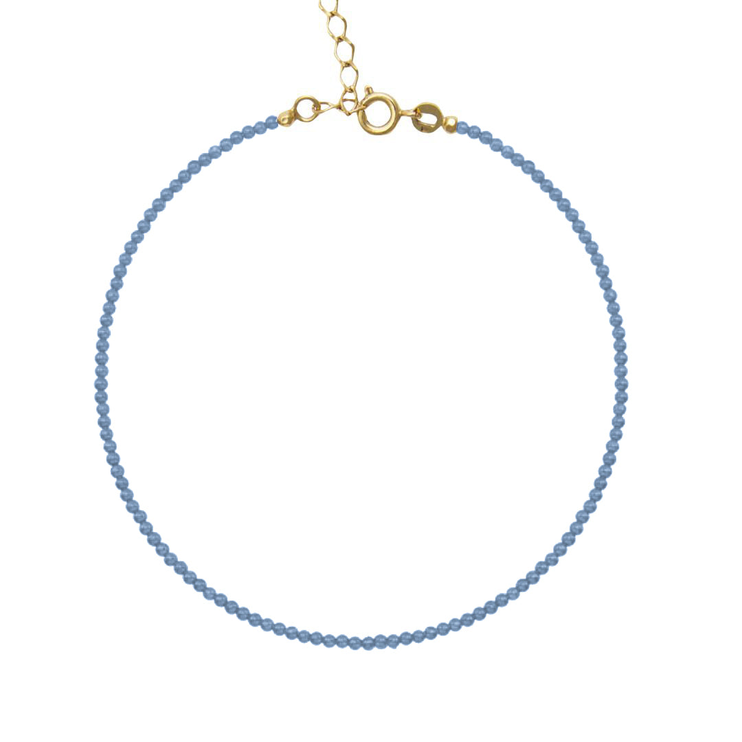 choker con swaerovski colore blu jeans denim e chiusura in argento 925