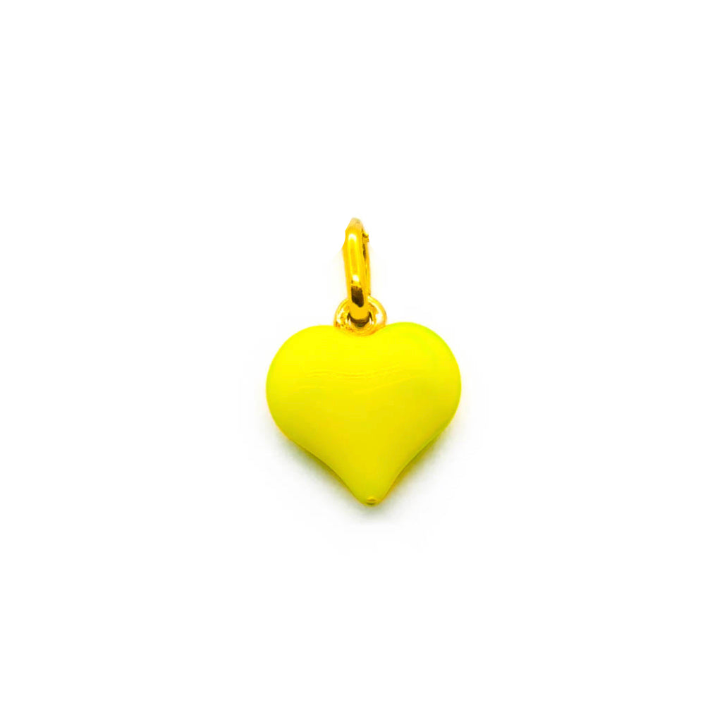 ciondolo cuore giallo smaltato gold