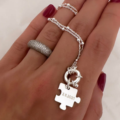 ciondolo puzzle personalizzabile in argento 925