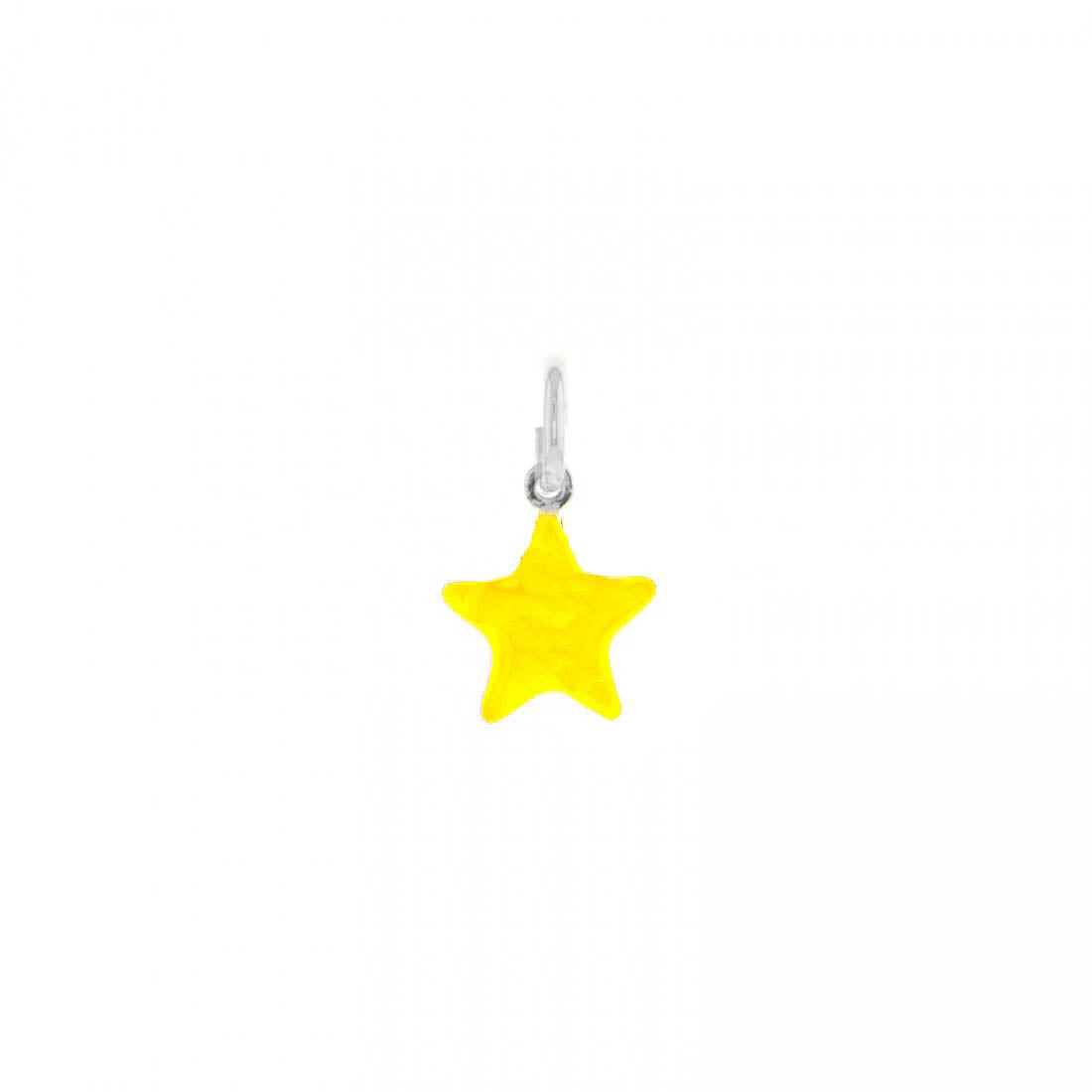 ciondolo a forma di stella per bracciali  collane con smalto di colore giallo in argento 925