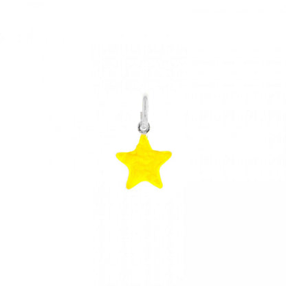 ciondolo a forma di stella per bracciali  collane con smalto di colore giallo in argento 925