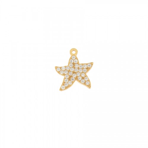 ciondolo anallergico a forma di stella marina con zirconi in argento 925 per collana girocollo