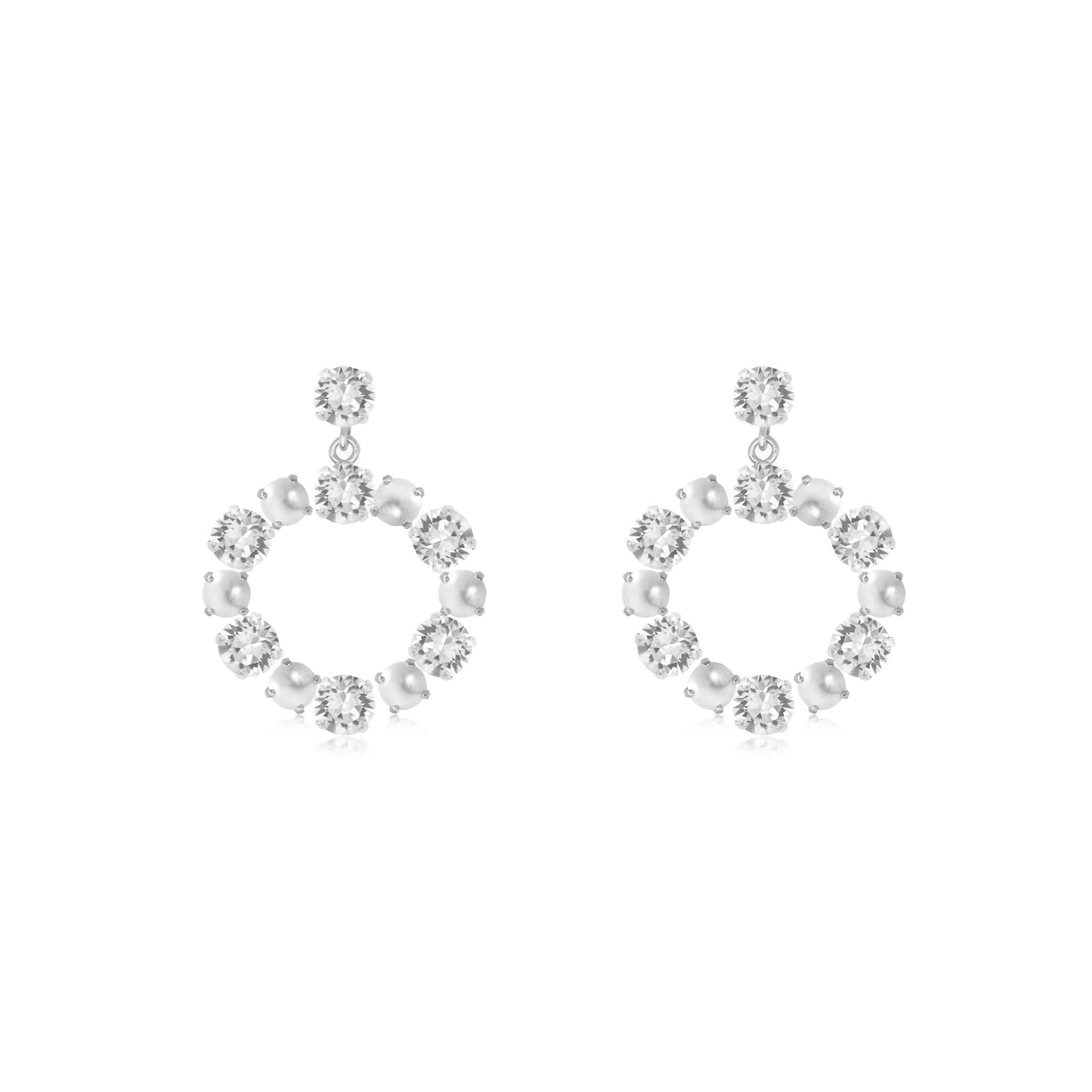 orecchini con perle e cristalli da sposa 