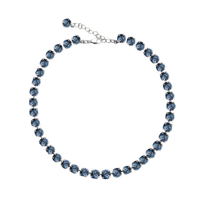 Blue tennis necklace 