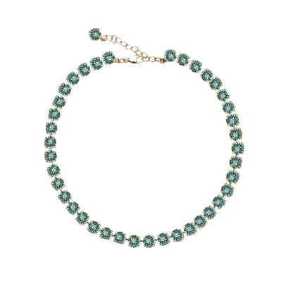 green crystals tennis chain