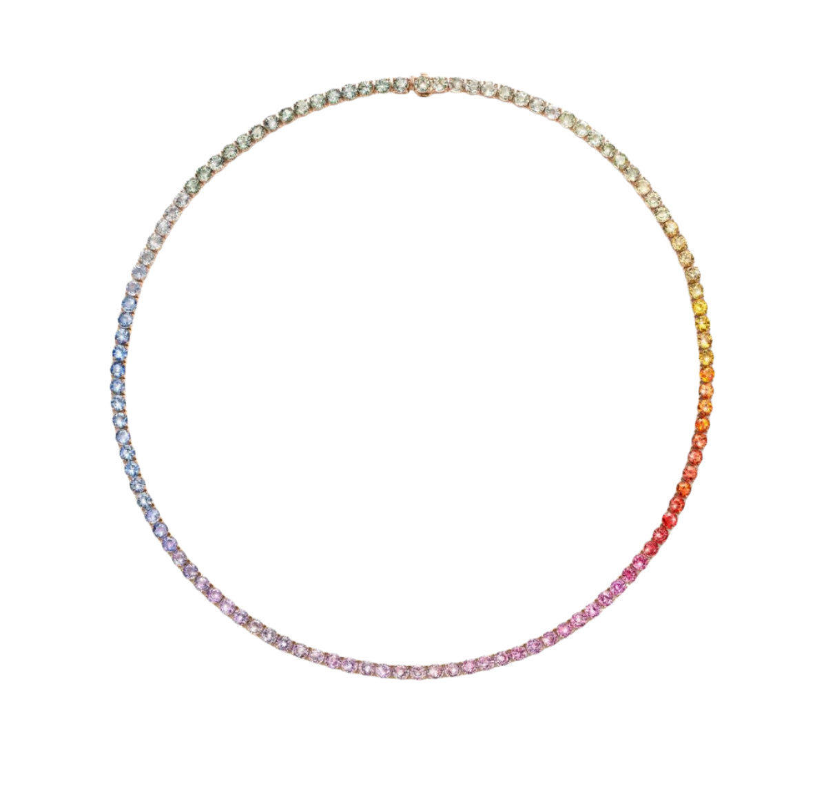 collana tennis arcobaleno in argento 925 e zirconi ombré arcobaleno