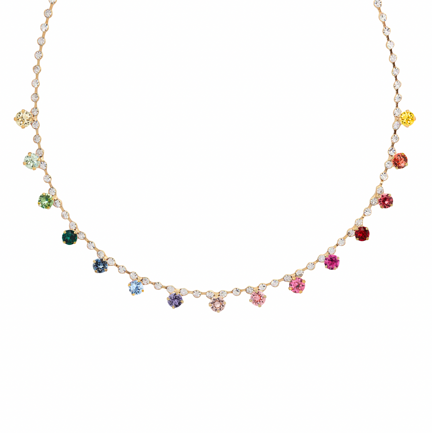 collana bezel cristalli arcobaleno 