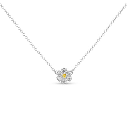 collana fiore in argento 925 e zirconi