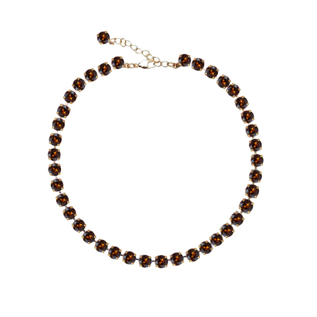 collana armocromia autunno deep con swarovski marrone scuro color ambra